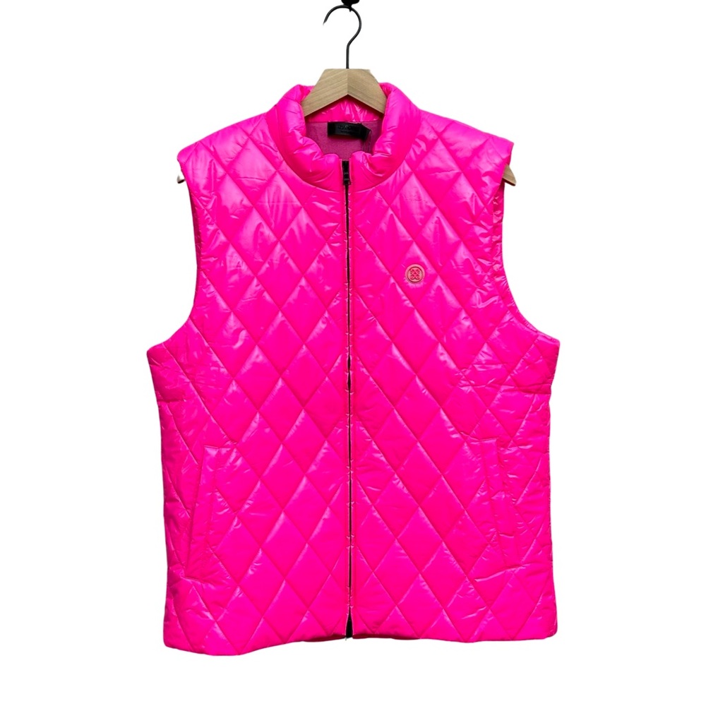 G/FORE QUILTED POLISHED NYLON SLIM FIT PUFFER VEST Mens pink - Size L